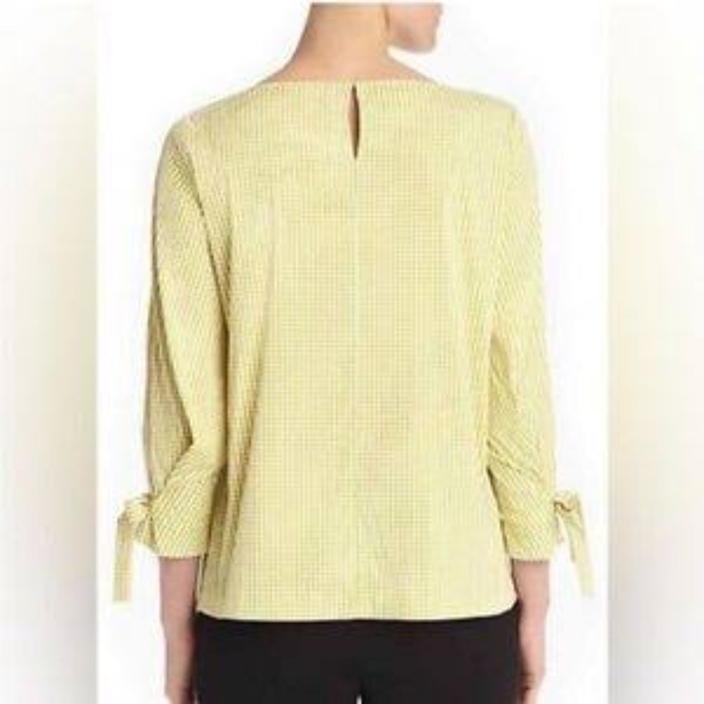 Lafayette 148 New York Margarita Ithaca Gingham Check stretch cotton Blouse - Picture 3 of 8